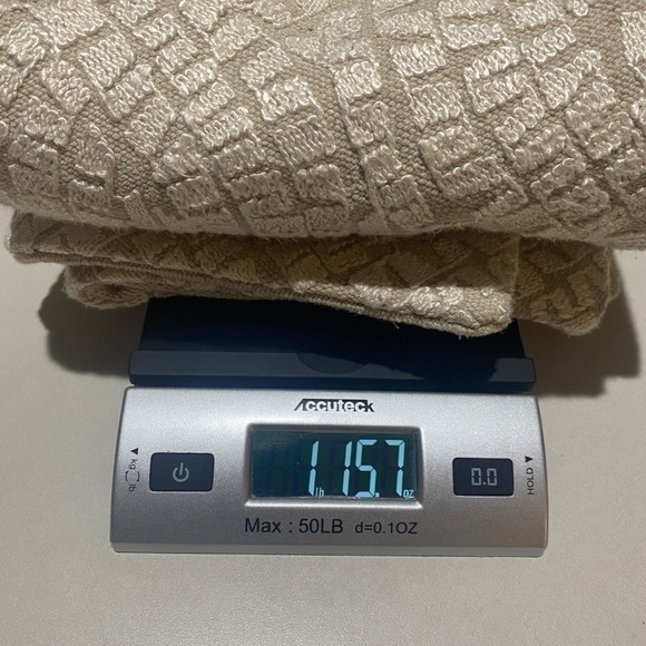 Pottery Barn Cotton Blend Woven Textured Pillow Cover Ivory Taupe 20 x 20 Mosaic - Picture 9 of 9